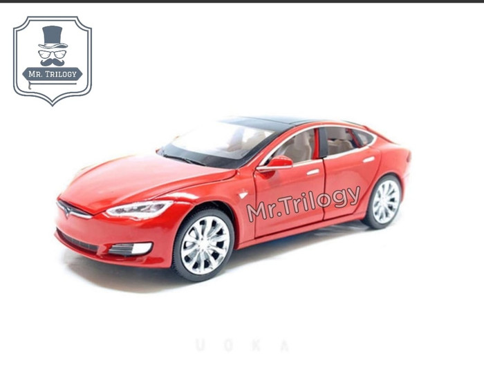 Mobil Tesla Model S - Miniatur Mainan diecast kado cowok ulang tahun pajangan - Elon Musk not Ferrari buggati BMW Mercy mercedes benz