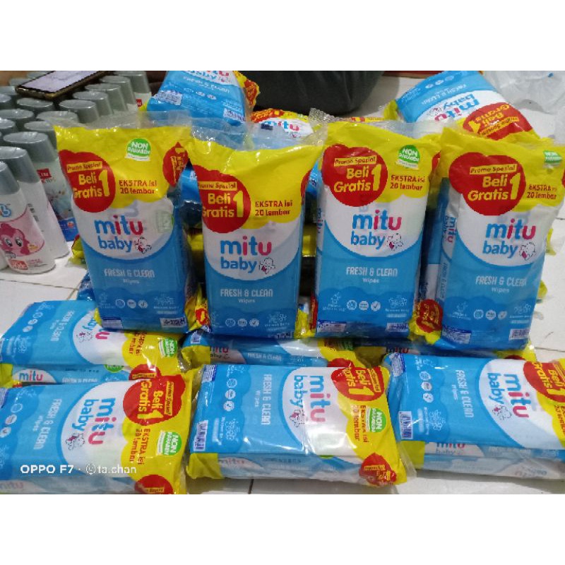 mitu baby wipes tisu basah baby 50s x 2pack buy1 get1