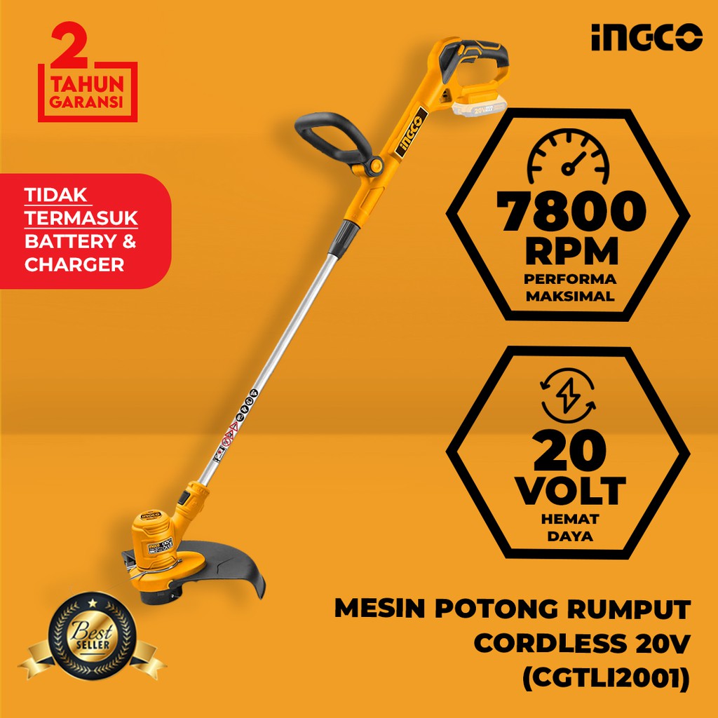  MESIN  POTONG  RUMPUT  CORDLESS 20V BATERAI  MESIN  BABAT 