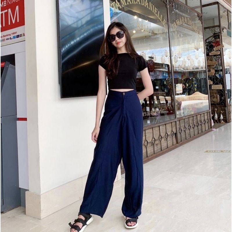 CELANA KULOT HIGH WAIST KANCING RESLETING / CELANA KULOT WANITA TERMURAH