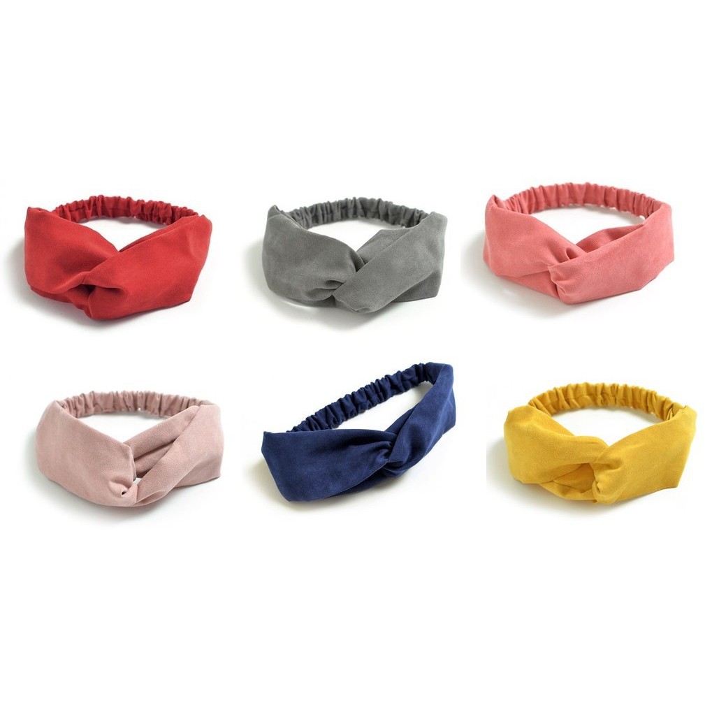 DF VZ044 Bando Polos Wanita Premium Bandana Simpul Twist Elastis Untuk Wanita