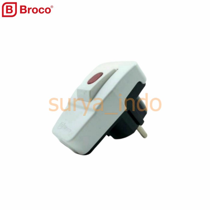 STEKER SAKLAR BROCO 13311 COLOKAN LISTRIK 250V + SAKLAR ON / OFF LAMPU