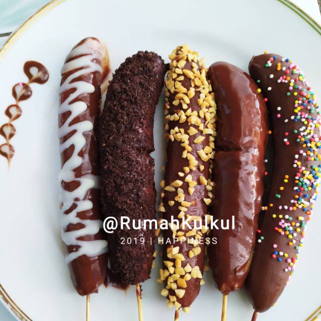 

Pisang coklat Macam macam toping