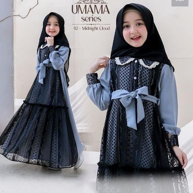 [Terlaris Today] Baju Lebaran Gamis Syar'i Anak Perempuan 9-10 Gamis Anak Pakaian Muslim Anak Set Kh