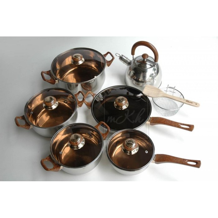 Oxone Panci Set Stainless 12+2 Pcs OX-933 / OX 933 / OX933