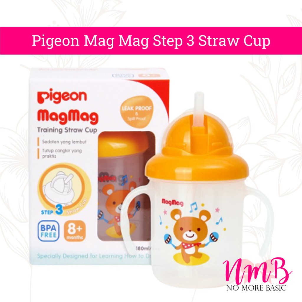 Pigeon Magmag Mag Mag Step 3 Straw Cup Botol Minum Anak dengan Sedotan