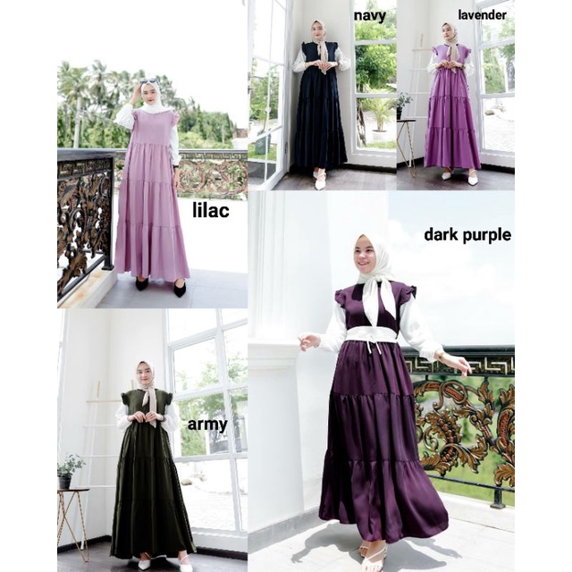 KAREN MAXI (ld102 pjg135) - Gamis Polos Emily Crepe