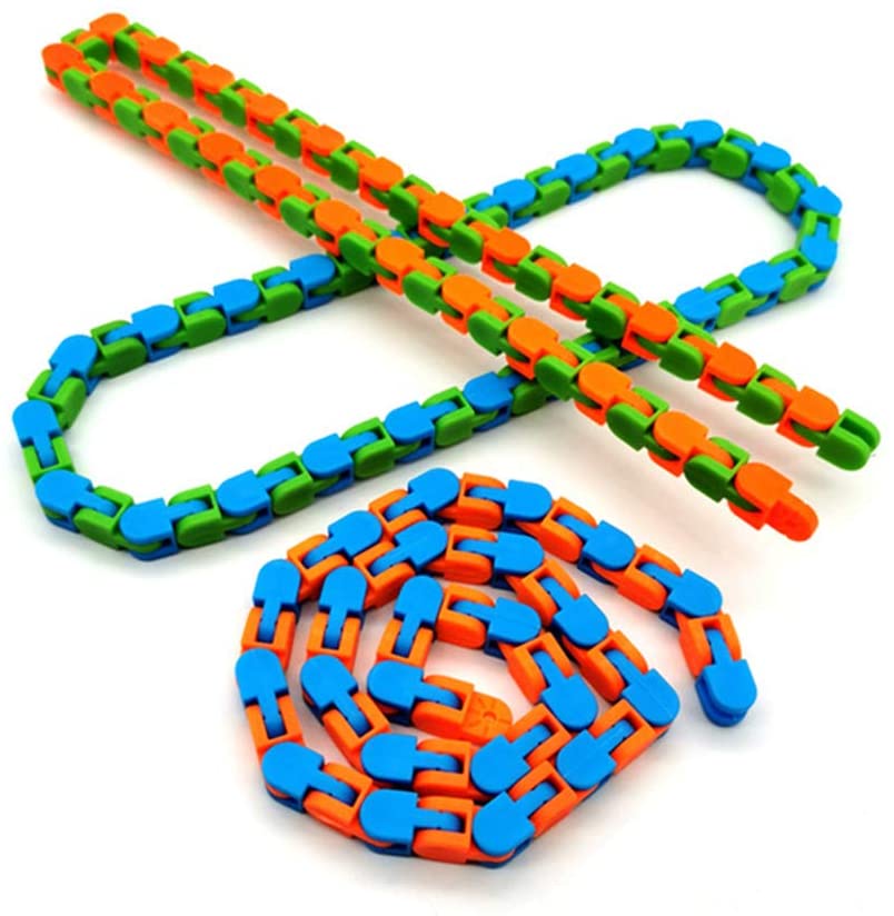 24 Links Wacky Tracks Snap and Click Toys/ Multicolor Chain Classic Snake Puzzle Sensory Toys/ Fidget Toy Stress Relief/ Children's Day Gifts Educational Toys