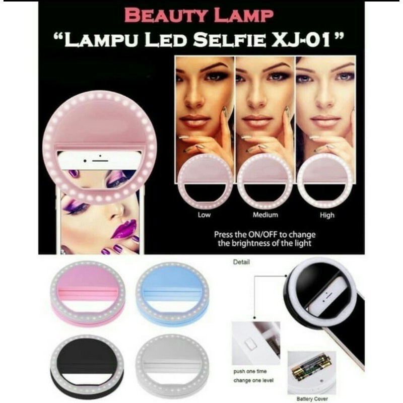 SELFIE RING LIGHT/ LAMPU SELFIE/ RING SELFIE/ RING LIGHT/ RECHARGE BATERY