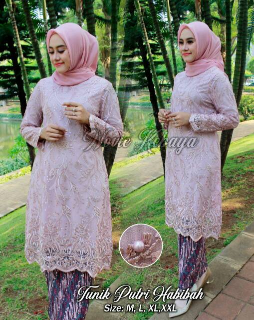 TERBARU - TUNIK NOVIE MELAYU - kebaya tunik bahan tulle bordir motif/baju tradisional kebaya modern