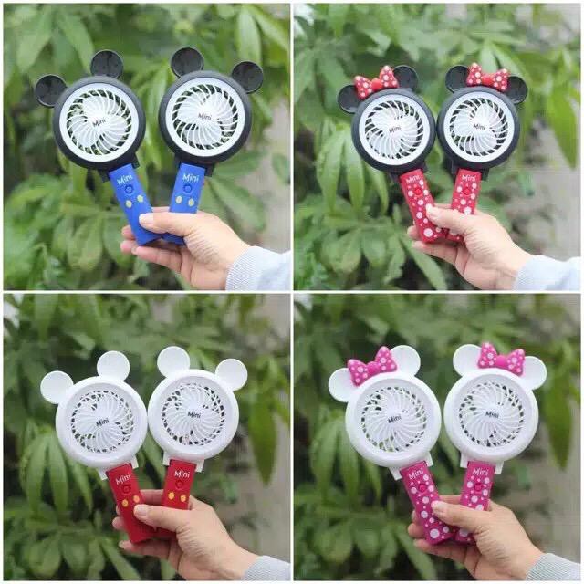 K1 Kipas Angin Mini / Genggam Lipat / Mickey Mini Mouse / Kipas Portable LED