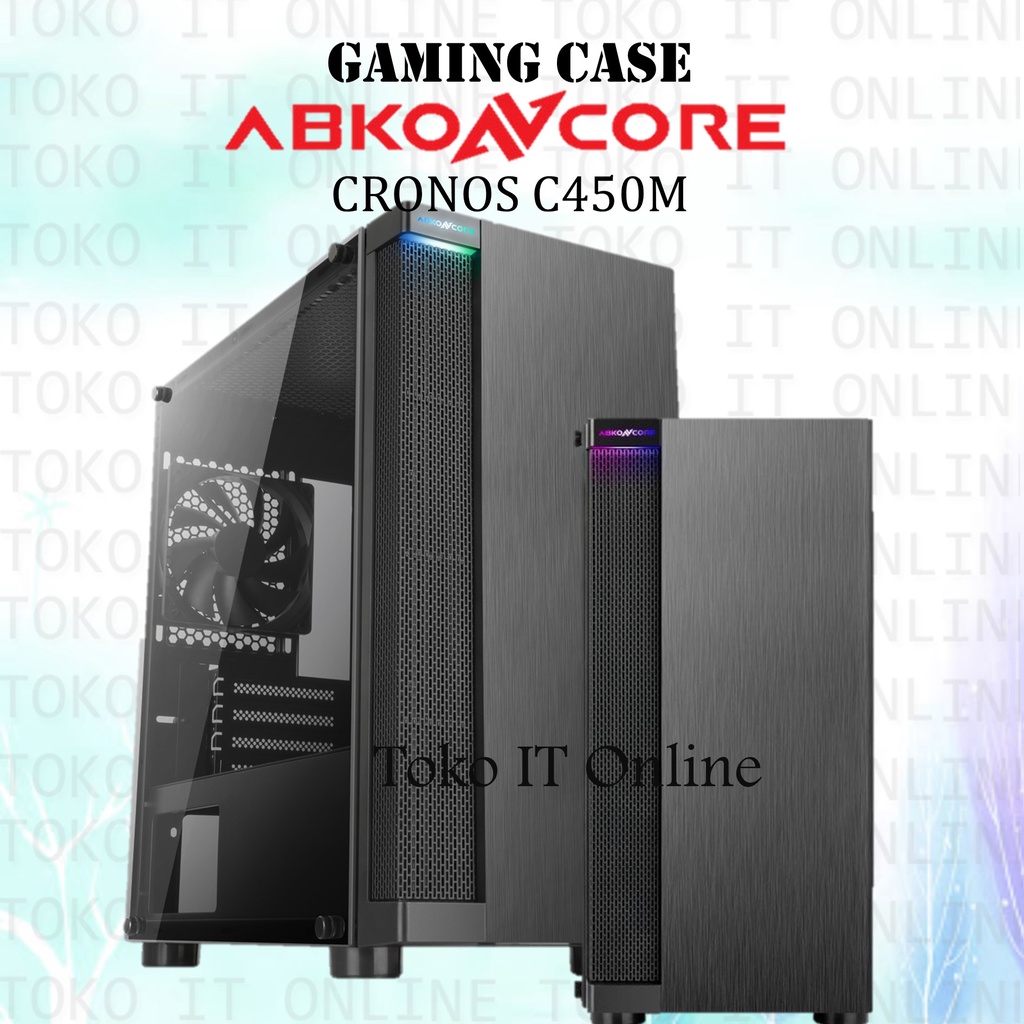 ABKONCORE CASING CRONOS C450M BLACK459000 FREE 1 FAN MINI TOWER GAMING CASE