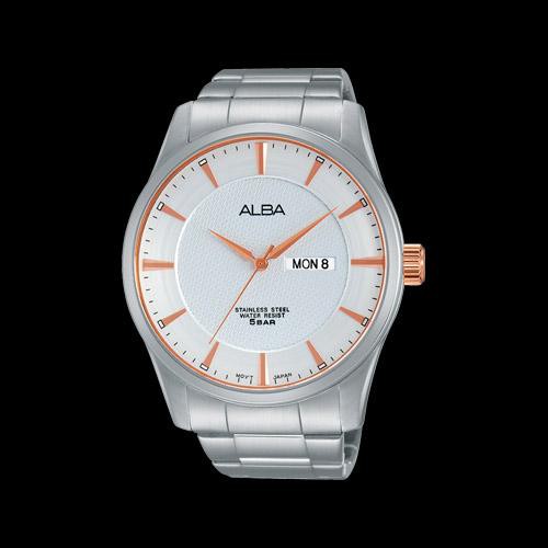 Alba Prestige AV3325X1 Rose Gold on Silver | Jam Tangan Pria AV3325