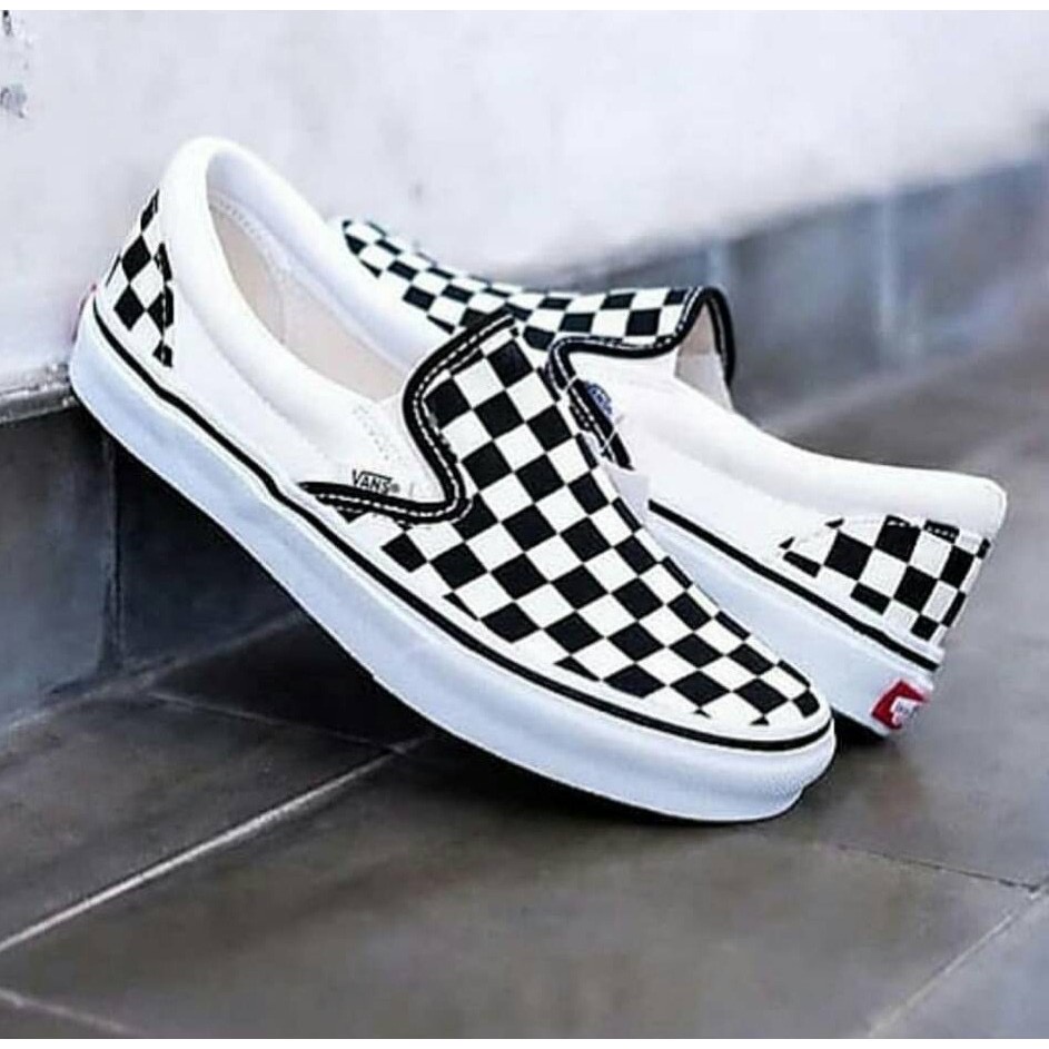 Jual SEPATU Vans Checkerboard Slip On Catur PUTIH GRADE CALLUGA
