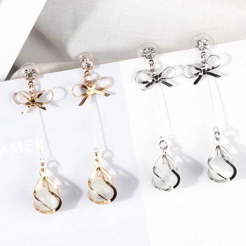 FerenHongXia Anting S925 gold/silver needle korean temperament simple high-end bow