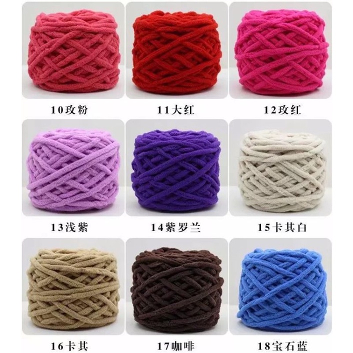 Benang Rajut Chenille Yarn / benang rajut handuk import 1 ply (1 - 28)