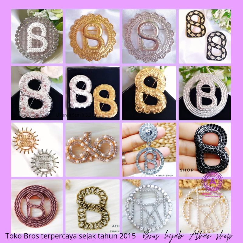 bross signature branded/Bros B /brooch button/Bros hijab buttonscarves Athar shop scarves murah