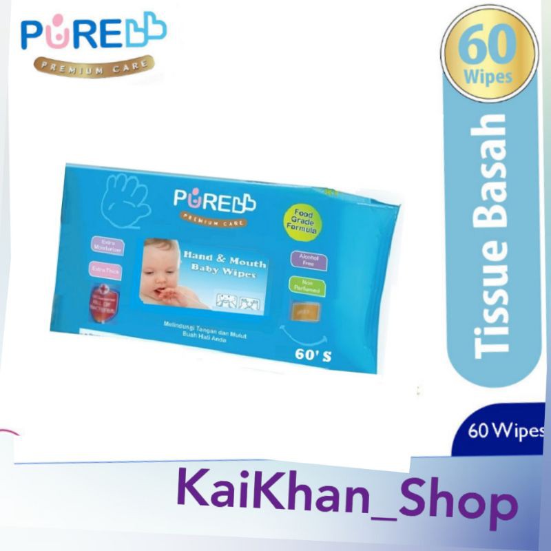 Pure BB PureBB Hand &amp; Mouth Wipes Aloe Vera / Orange [60sheet]