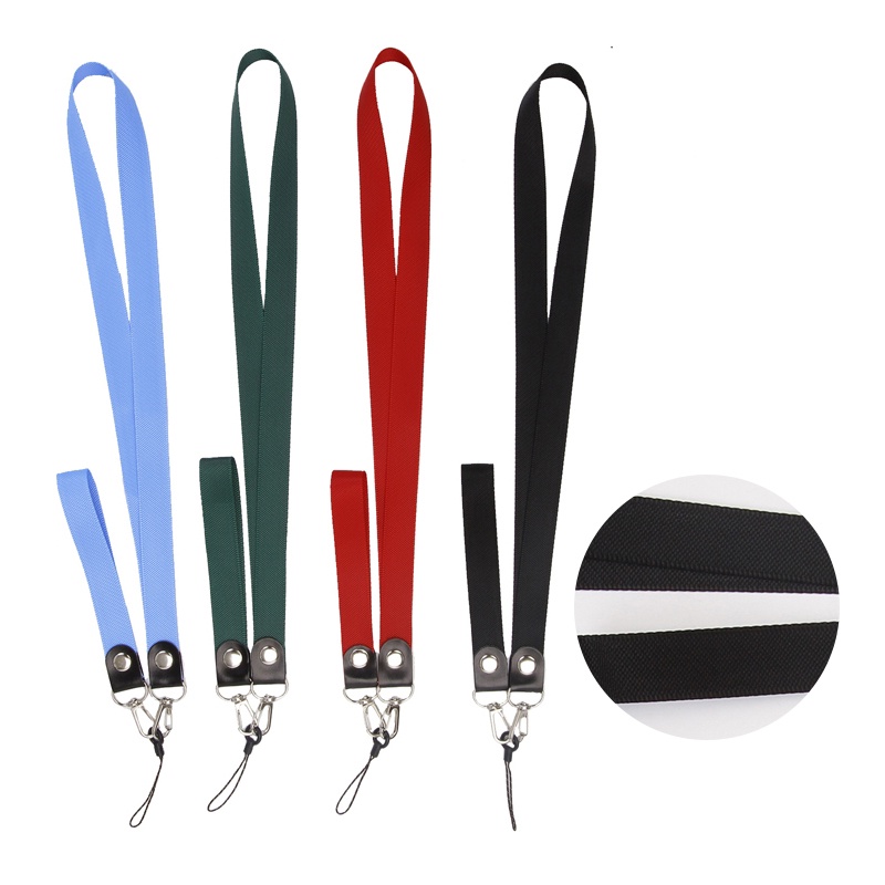 Sturdy Tali Lanyard Leher Panjang Bahan Kain Dengan Strap Pergelangan Tangan Pendek Untuk Ponsel