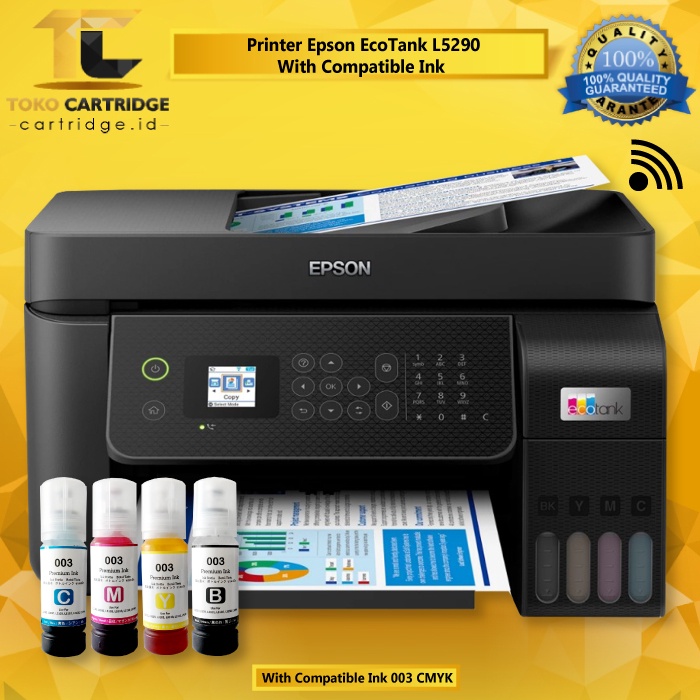 Printer Epson EcoTank L5290 WiFi Print Scan Copy Fax Pengganti L5190