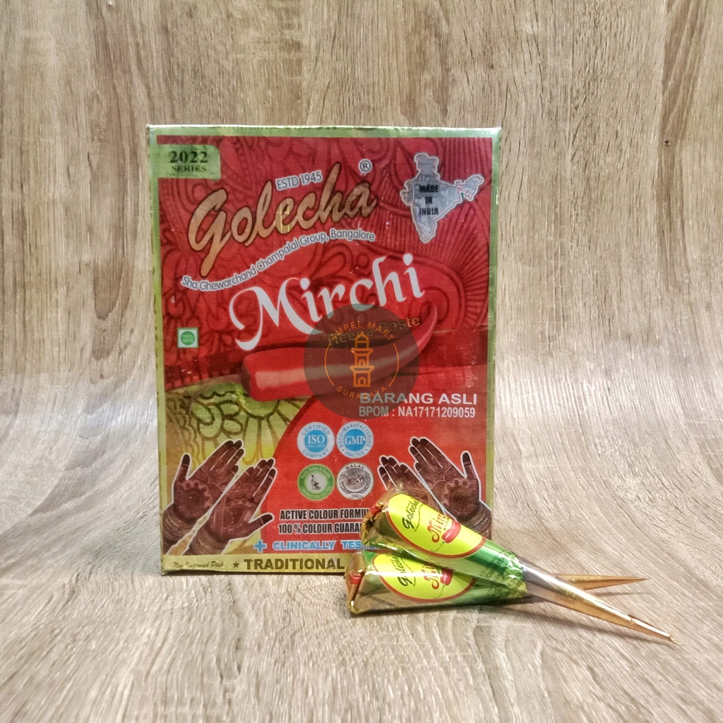 Henna Golecha MIRCHI Henna Pasta Merah Cabai Henna Warna Merah Cabe Original BPOM