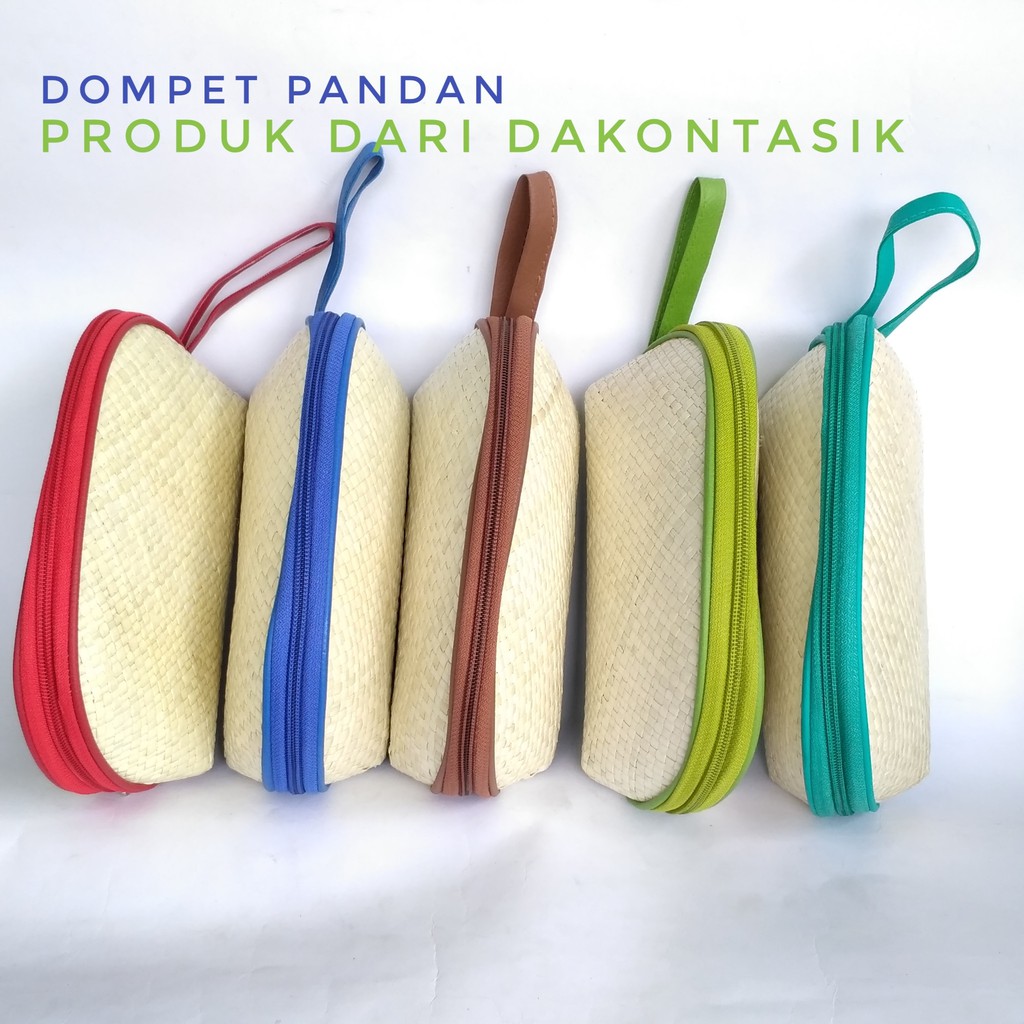 DT-17180 Dompet Sekat Anyaman Pandan Polos Bisa Decoupage Khas Tasikmalaya