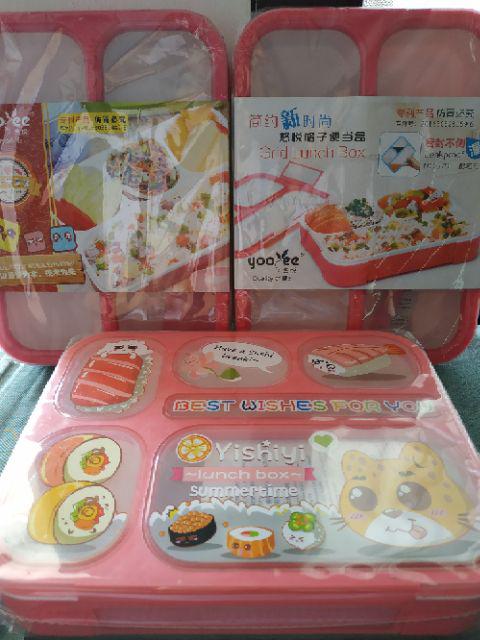Yooyee Sekat 4 Besar Lunch Box Yooyee Sekat 4 Besar 578 + 5 Pcs Sponge Spone