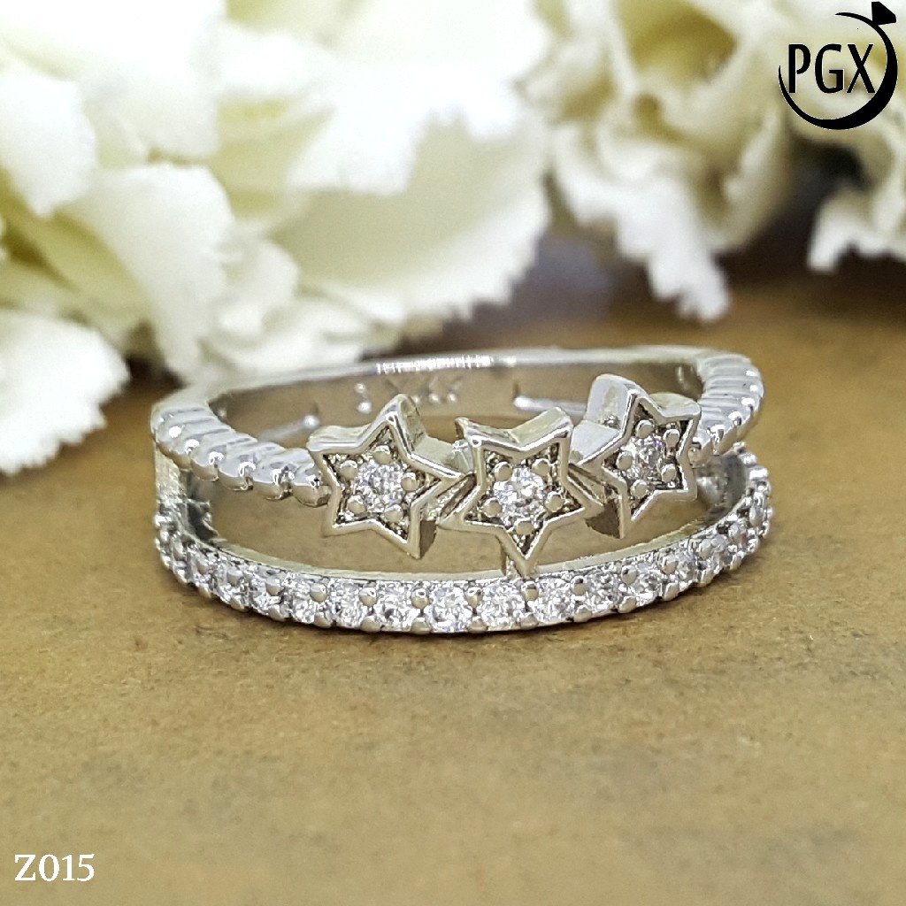 PGX Cincin Xuping Wanita Lapis Emas Aksesoris Perhiasan Fashion Premium - Z015