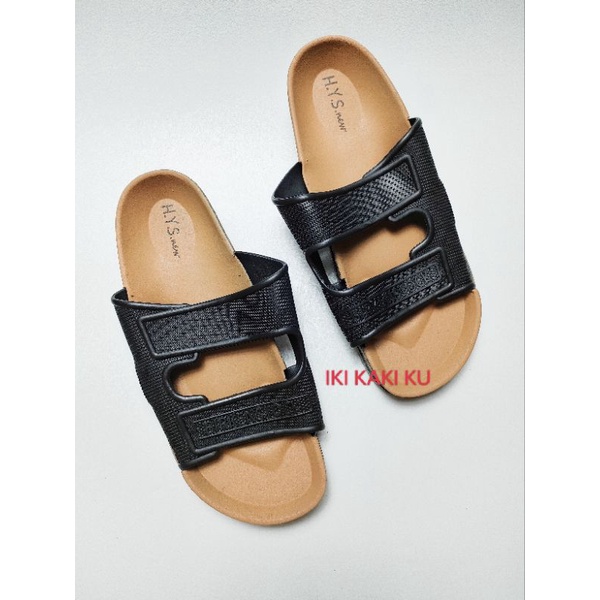 SANDAL GUNUNG WANITA SLOP BIRKEN STOK IMPORT BAHAN JELLY KARET BAN ANGIE RINGAN HYS 2039-1