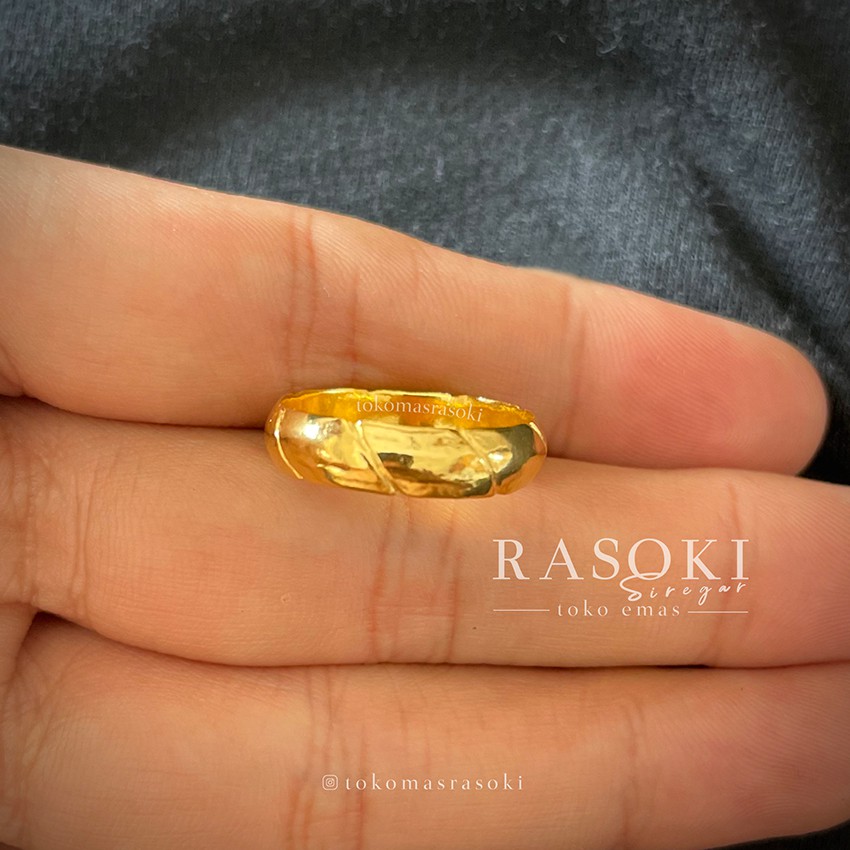 CIN CIN BELA ROTAN UKIR  BAMBU 5 Gr EMAS ASLI KADAR 24 LM LONDON 99,99% | TOKO EMAS RASOKI