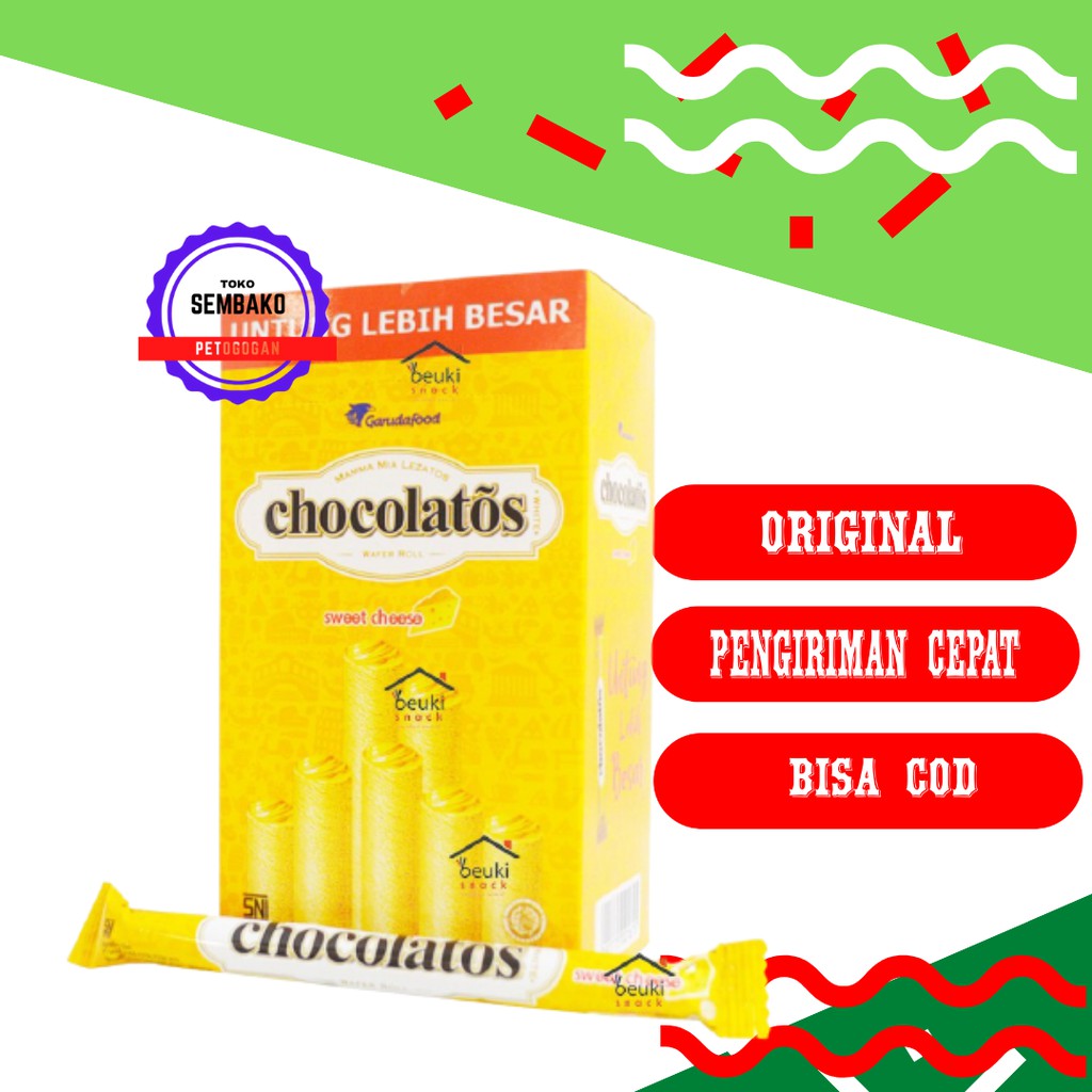 

Chocolatos Sweet Cheese Wafer Roll Kemasan Berat 15 Gram