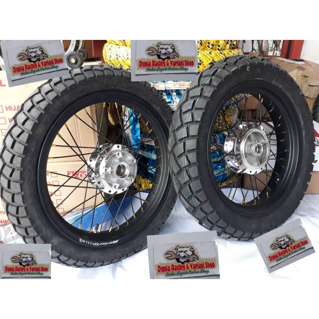 Paketan Velg sama Ban Vixion new MX king Vixion old Rx king Jupiter MX 135 New MX 135 Ban tubles Tromol jari jari sama rakit