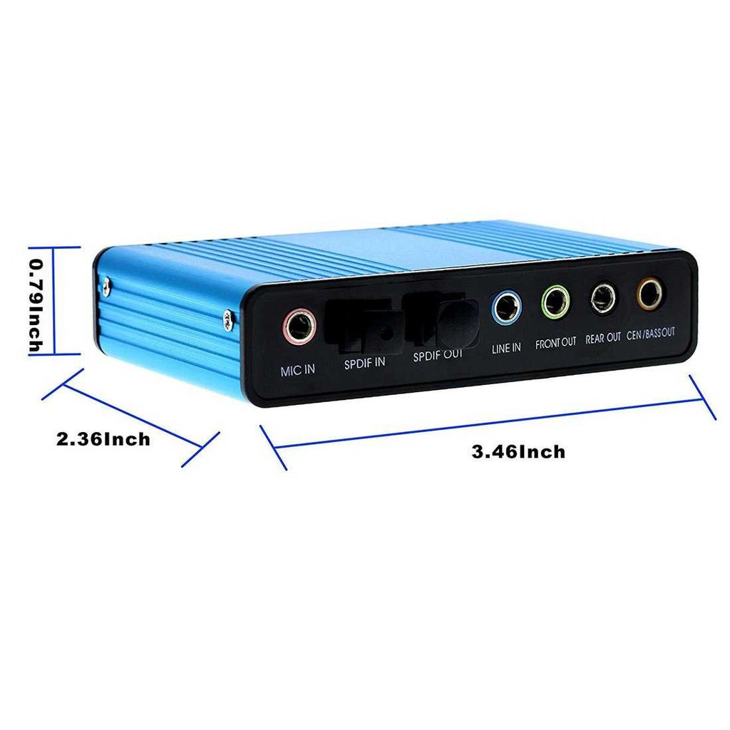 sell Kebidumei Sound Card External 5.1 Suround USB untuk Laptop/PC - CM6206 - Biru