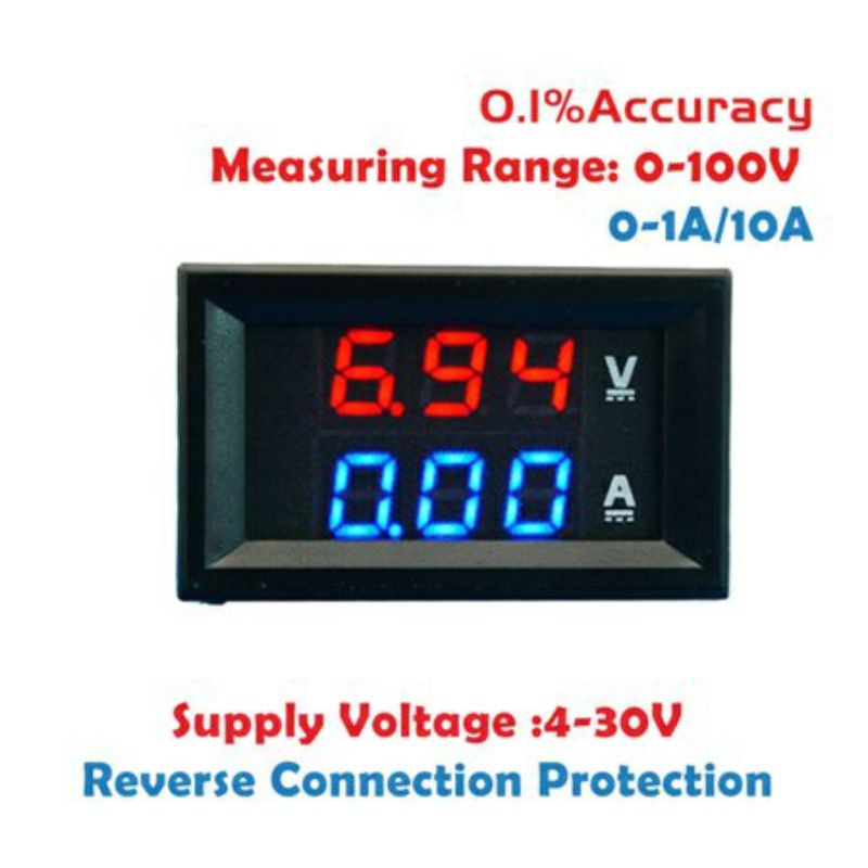 Volt meter dc plus Ampere 0 - 100v 100 volt voltmeter