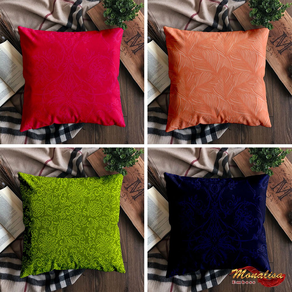 Monalisa Sarung Bantal Sofa Jacquard Emboss Uk 40x40 - warna Random