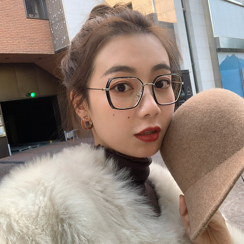 （YUZHU）COD INS Fashion Style Oversized Clear Frame Kacamata Kacamata Anti Radiasi