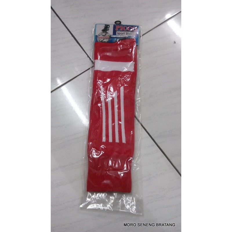  Kaos  kaki  DEWASA PICCO merah strip putih panjang selutut 