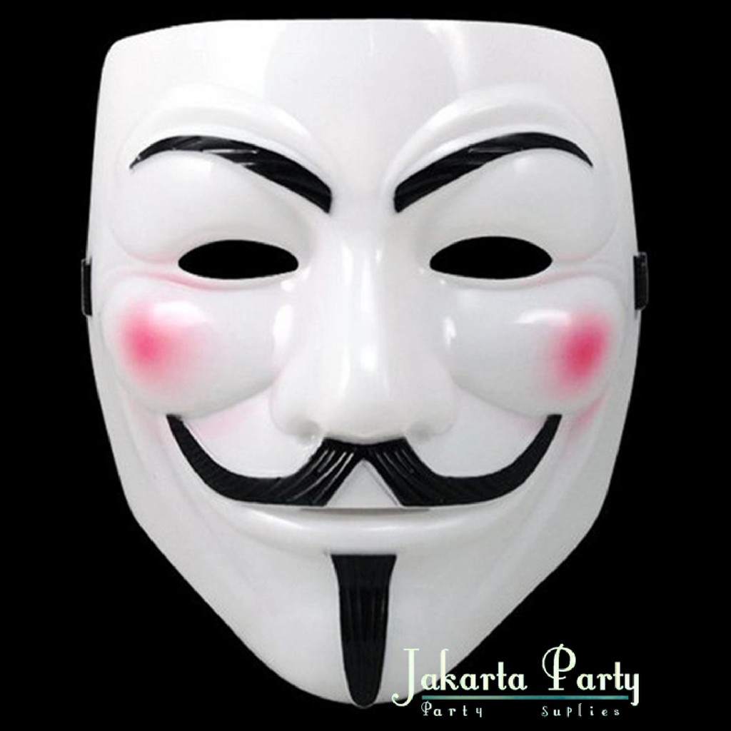 Topeng Anonymous Vendetta Guy Fawkes Putih