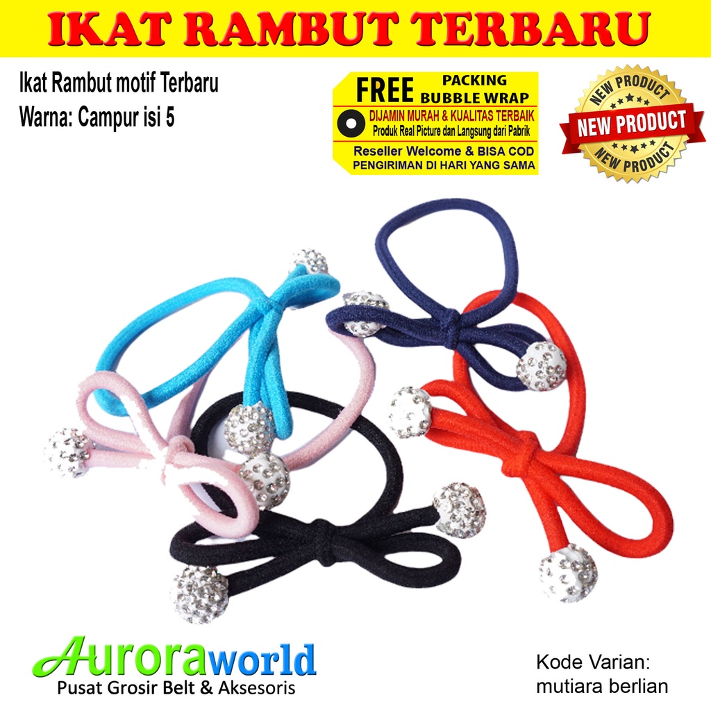 AURORAWORLD 5PCS IKAT RAMBUT KOREA TERBARU KUNCIRAN RAMBUT WANITA BISA COD