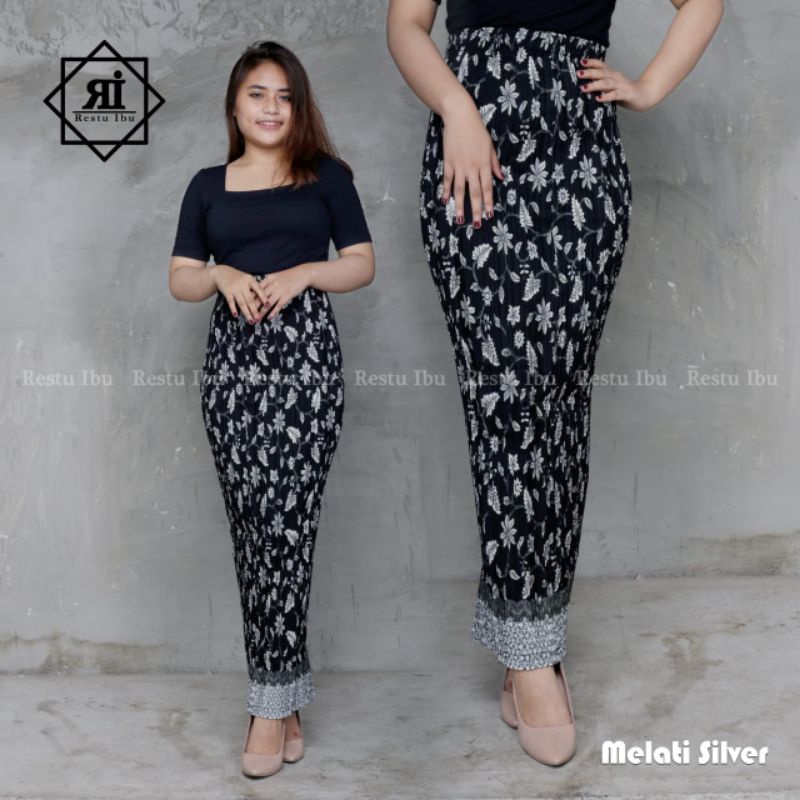 COUPLE KEMEJA BATIK COUPLE ROK BATIK MOTIF MELATI SILVER