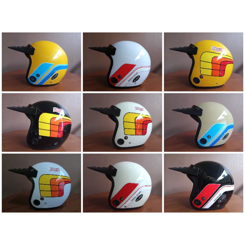 HELM RETRO HELM BOGO GL SERIES PAKET PET PANJANG HELM JADUL HELM KLASIK SNI
