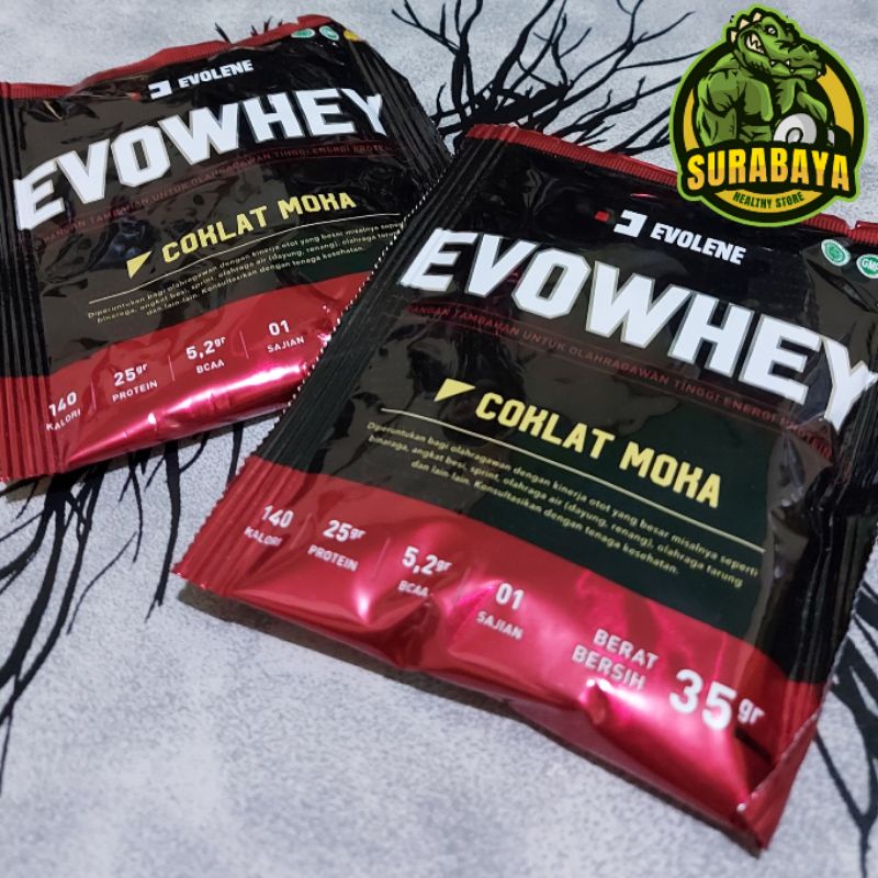 EVOLENE EVOWHEY 1 SACHET EVO WHEY PROTEIN NON ISOLATE SUSU FITNESS DIET GYM DEBM CUTTING FITNES