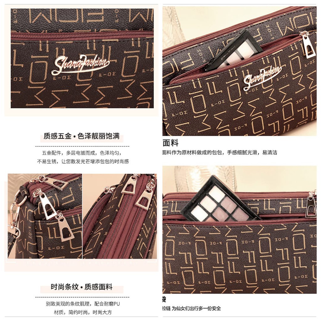 TAS SELEMPANG WANITA KULIT COKLAT DEJANI TA286B7 IMPORT BATAM MURAH TERBARU SLING BAG KOREA ORIGINAL