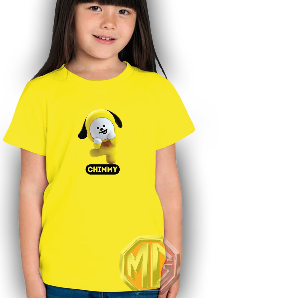 Chimmy-Jimin/Kaos Anak BTS/Kaos Anak BT21/Baju Anak BTS/Baju Anak BT21/BTS/Kaos Anak Perempuan BT21