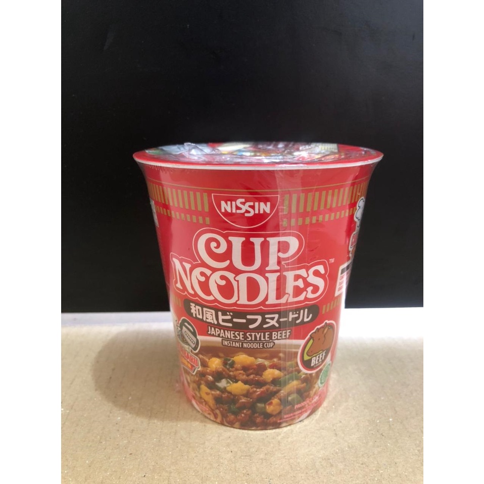 NiSSin Cup Noodles Rasa Kaldu Sapi ala Jepang / Mie Cup Beef Flavour