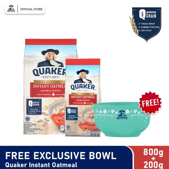 

[[[BARU]]] Quaker Instant Oatmeal 800g + 200g Free Exclusive Bowl