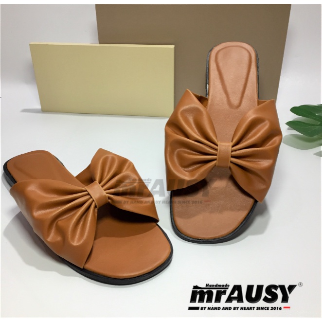 Sandal Wanita Teplek Flat Selop mrAUSY Strap 1 Kupu-Kupu