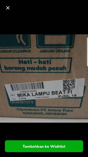 Mika lampu depan Beat F1/Beat F1ESP