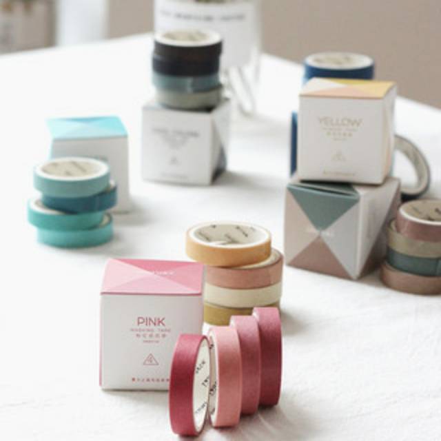 Basic Masking Tape (Washi Tape) Isolasi Kertas Warna Polos