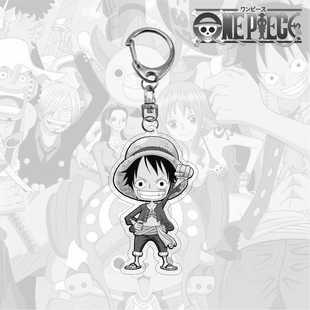 Lanfy Luffy Gantungan Kunci Luffy Hadiah Dua Sisi Liontin Scultures Acrylic Key Ring